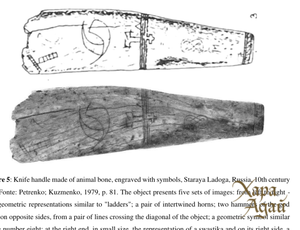Археология Рун в России — Староладожская костяная рукоять ножа